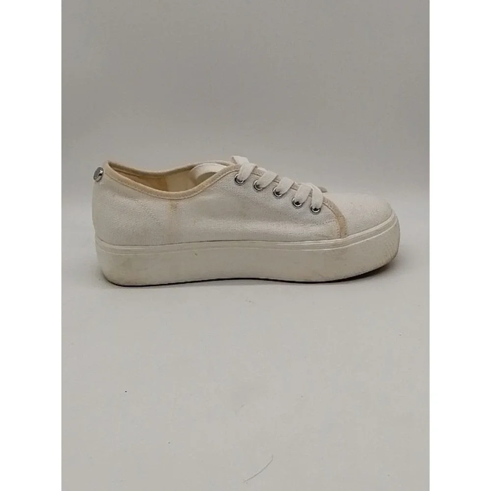 Steve Madden Sneaker Womens Elore White 8.5 Platform Walking Shoes Comfort